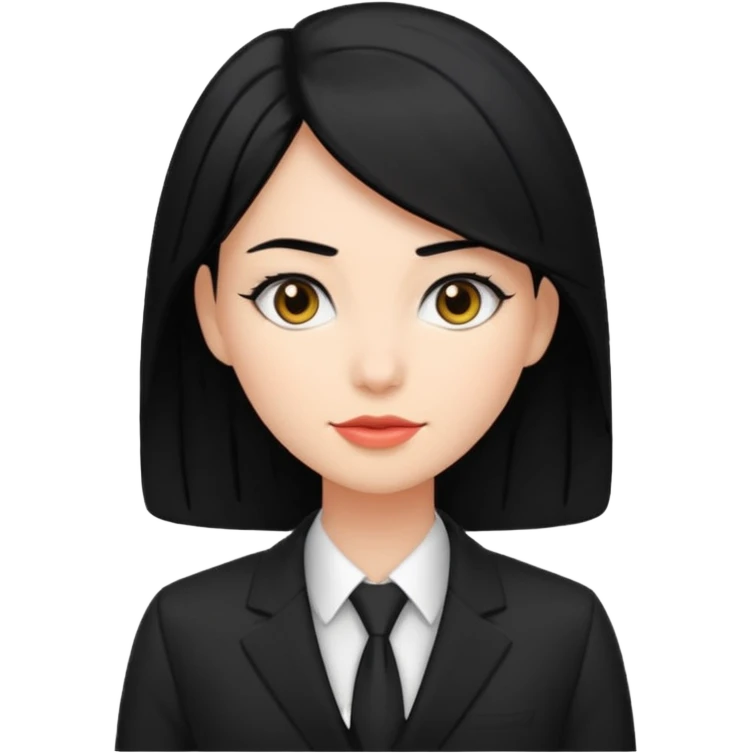 👩🏻‍⚖️ i need an image like this for a political analays with black hair and blck suit emoji