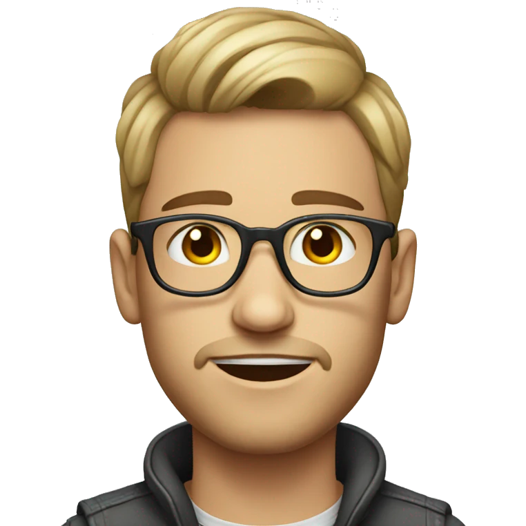 realistic young man hipster emoji