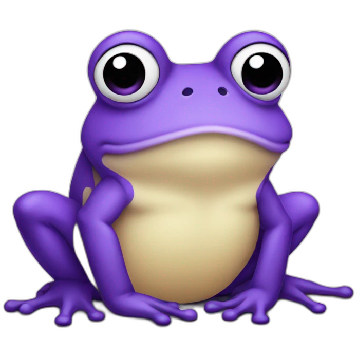 A purple frog sad emoji