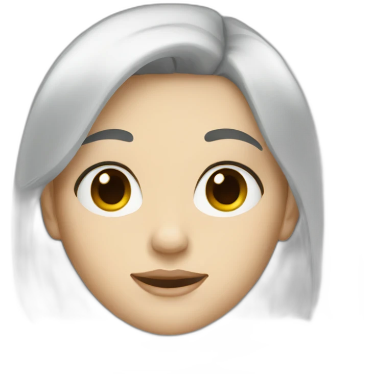 White female black hair emoji