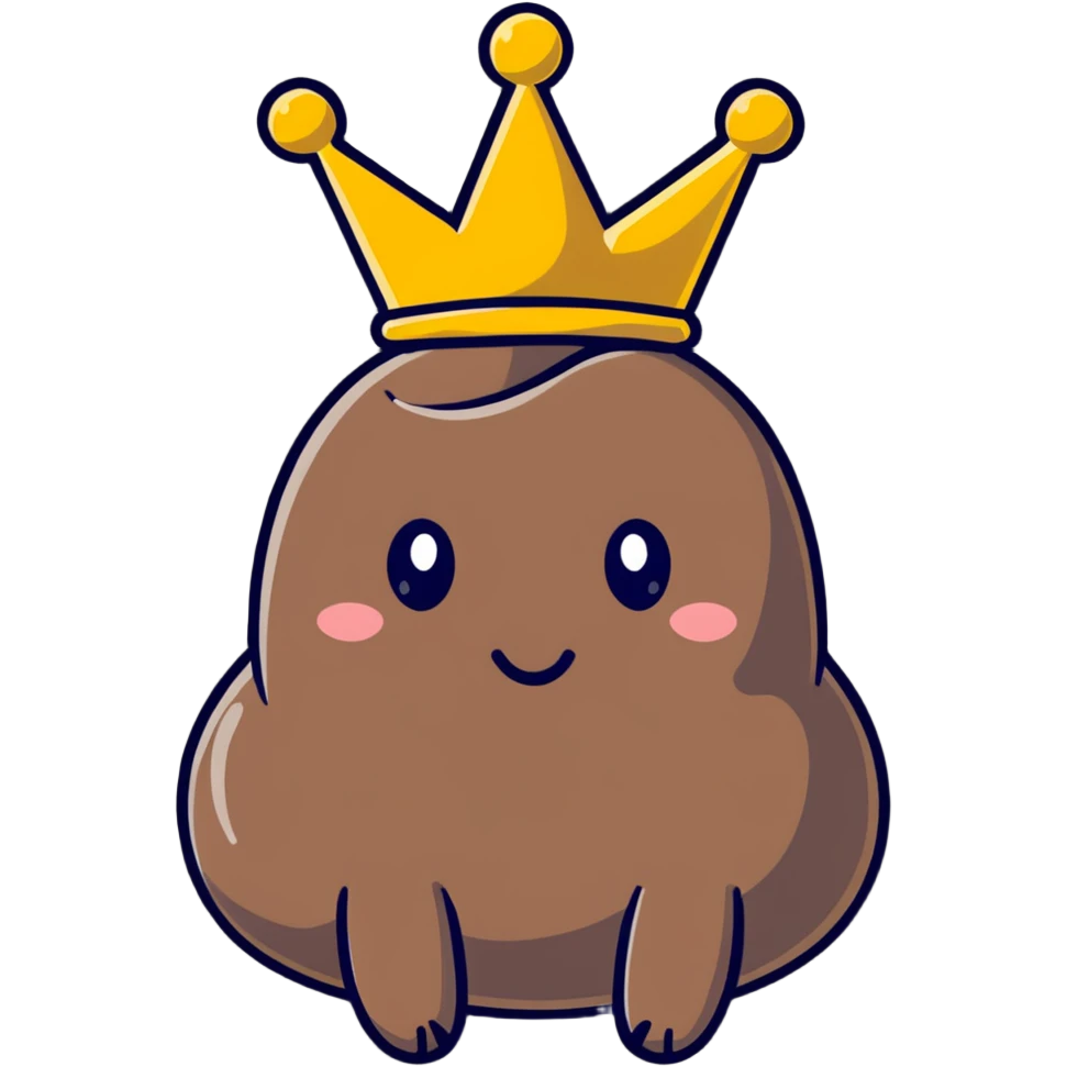 cute poop king with crown emoji