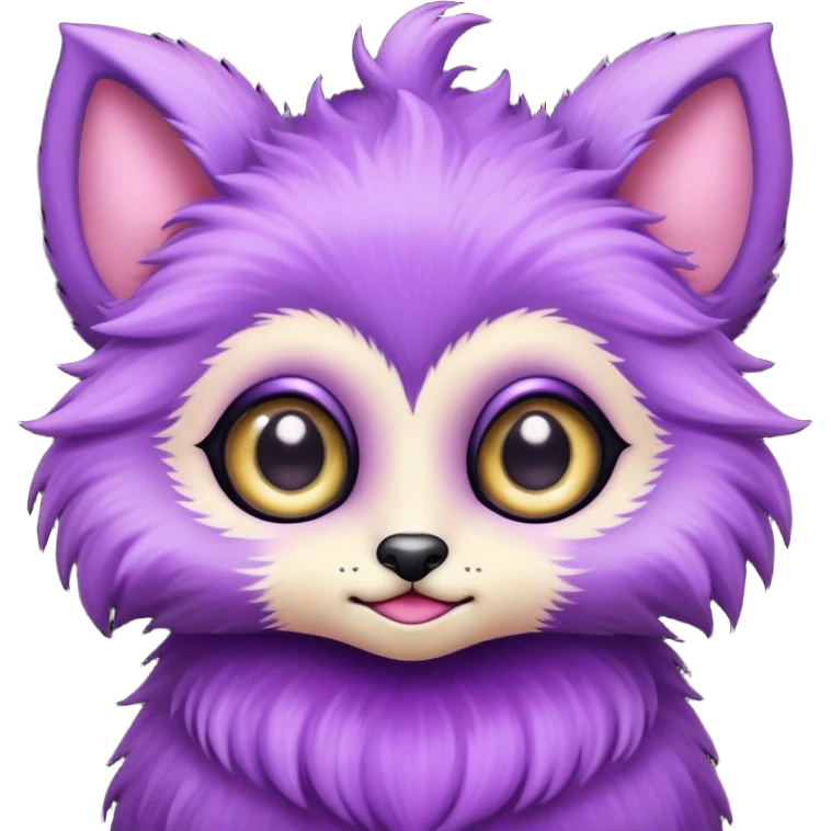 A creature with purple fur and big eyes emoji