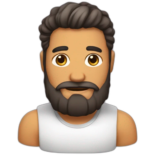 Hipopótamo con barba emoji