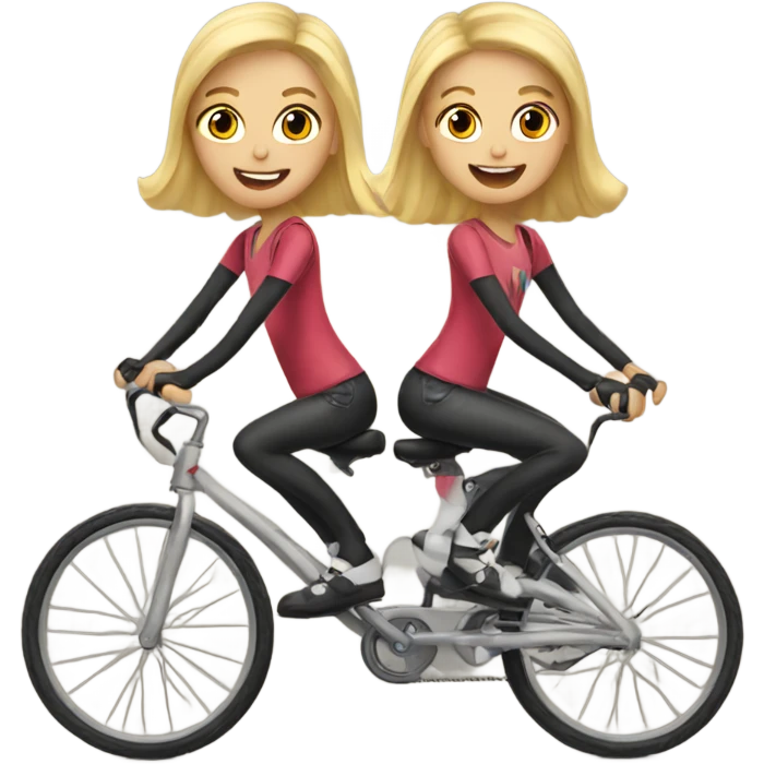 Blonde twins riding bikes emoji