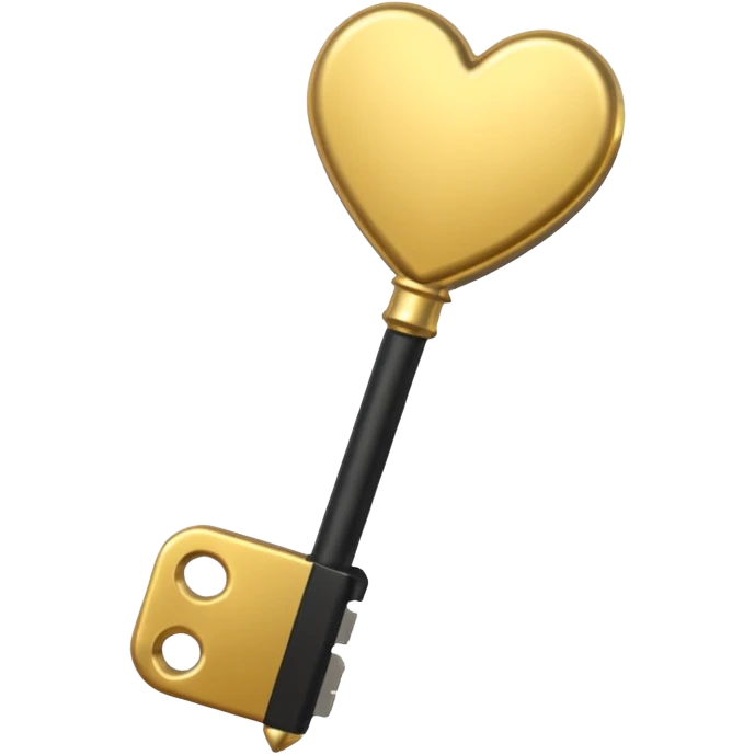 gold basic heart key emoji