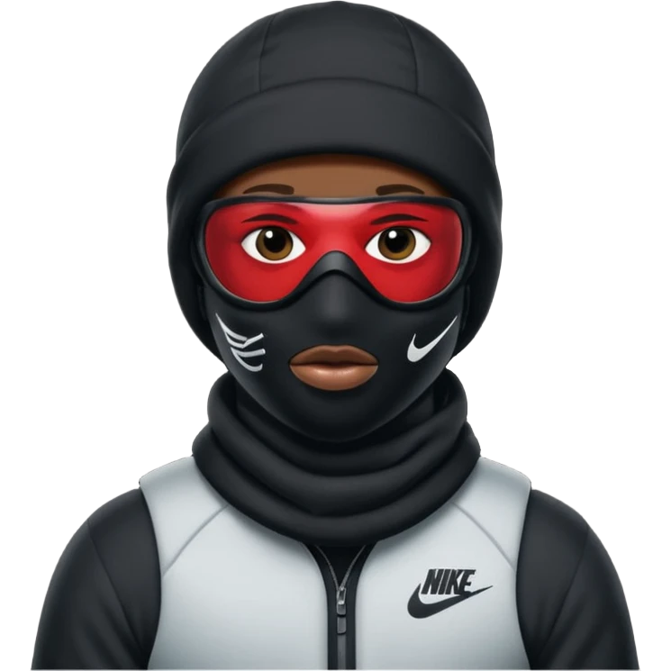 black guy with a nike ski mask on his face emoji