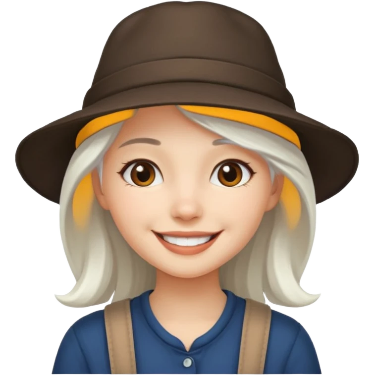 very white haired hatted girl emoji