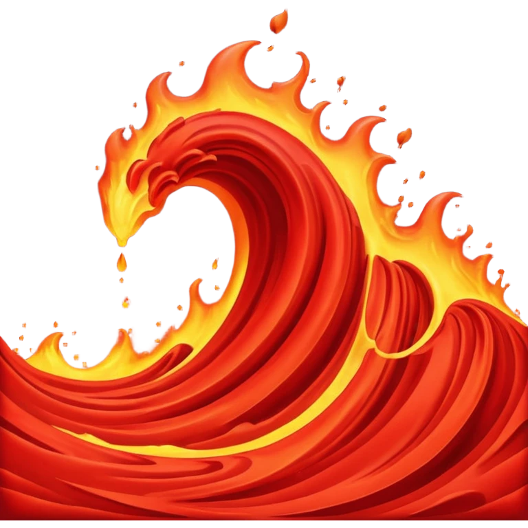 red lava wave emoji