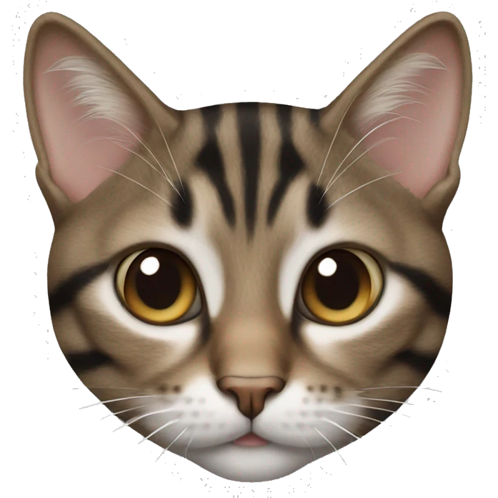 Brown white and black tabby cat  emoji