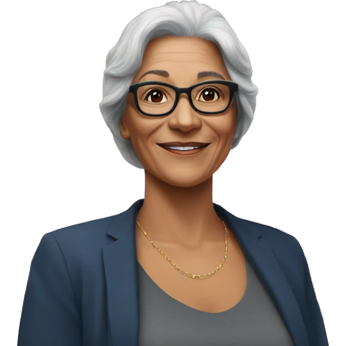 Mujer de 50 años con gafas en la catedral de leon emoji