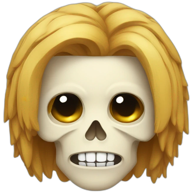 skull with parted hair emoji