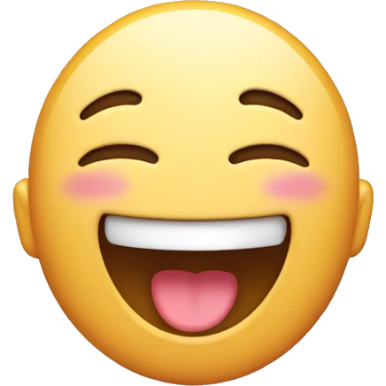 Laughing emoji with blush  emoji