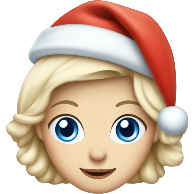 Cinderella wearing Santa hat and have blue eyes emoji