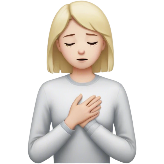 A person stands still, hand on their chest, hesitating between a floating “ “No.” Their face shows discomfort, but they don’t rush to choose. Nearby, someone looks disappointed but calm. The scene captures **pausing, tolerating discomfort, and making space for others' feelings.**  emoji