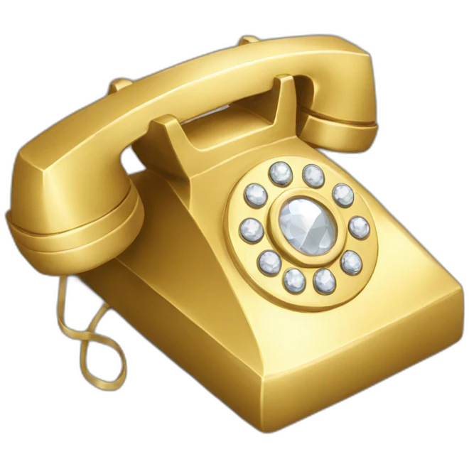 Gold and diamond phone emoji
