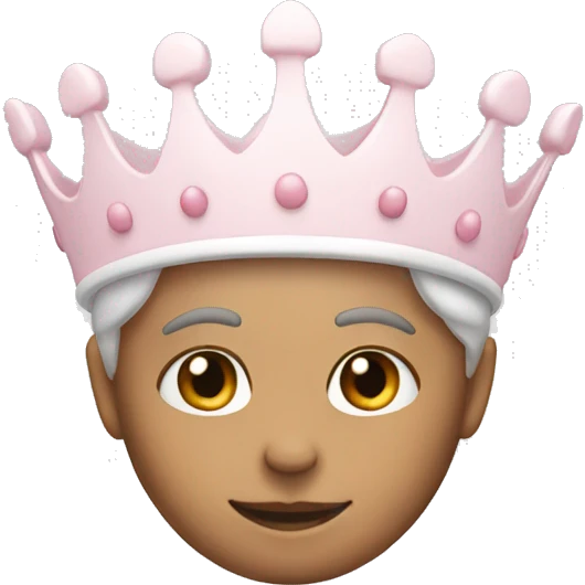White and pastel pink crown emoji