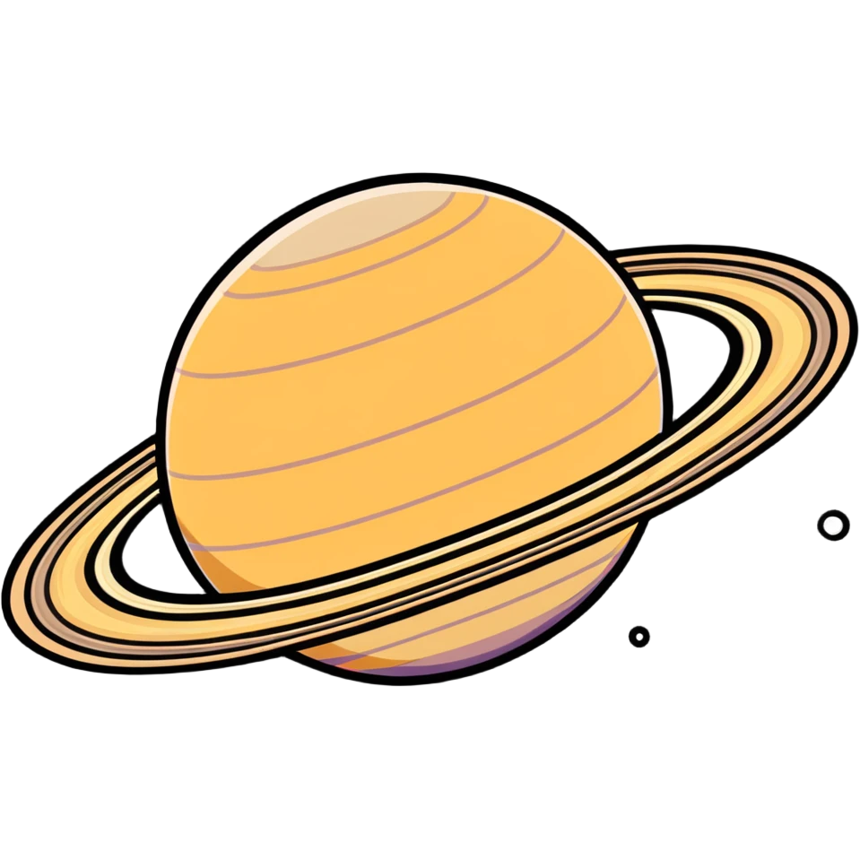 Saturn planet with a friendly face and visible rings emoji