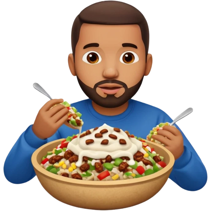 Drake eating a chipotle burrito bowl emoji