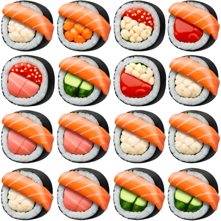 Sushi rolls with sauce restaurant style  emoji