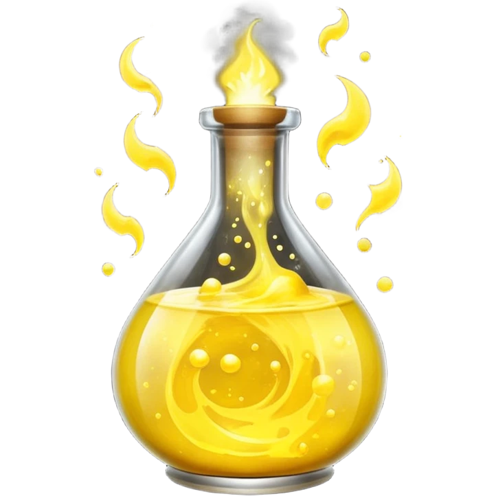 yellow potion and thunder emoji