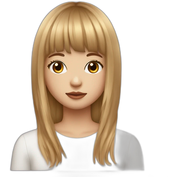 Lalisa avec les cheveux brun et un queue de cheval emoji