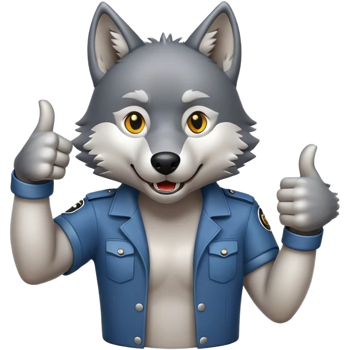 Wolf giving thumbs up emoji