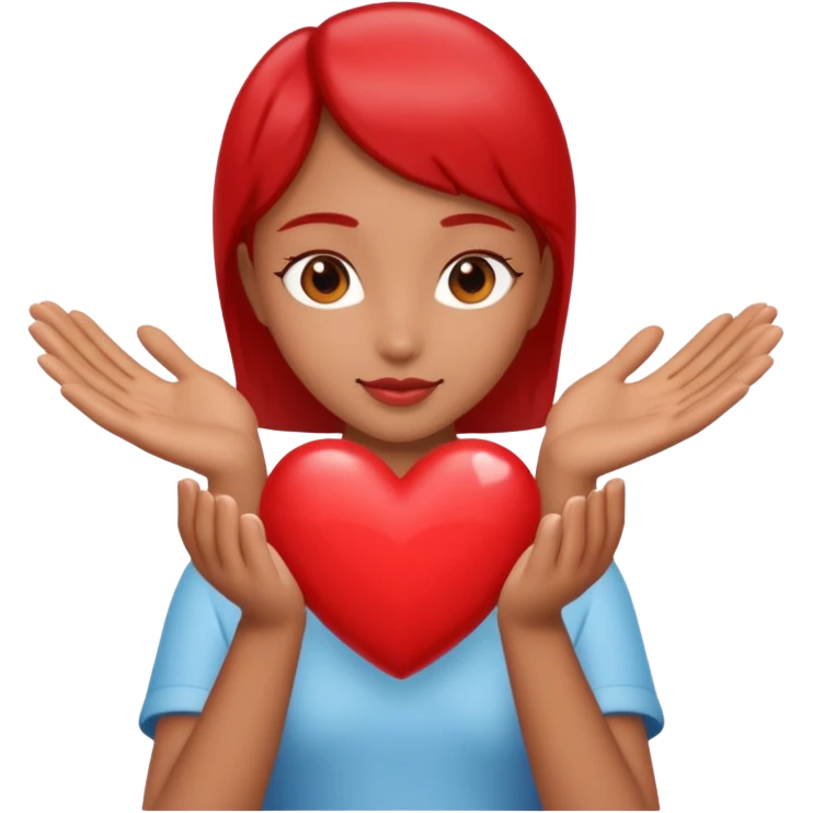 emoji of red heart with giving hands emoji
