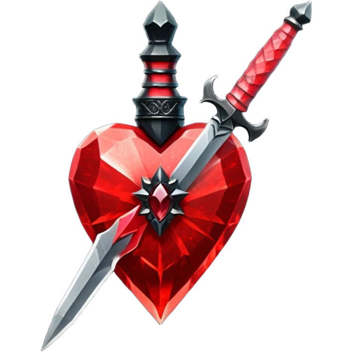 heart with dark crystal dagger emoji