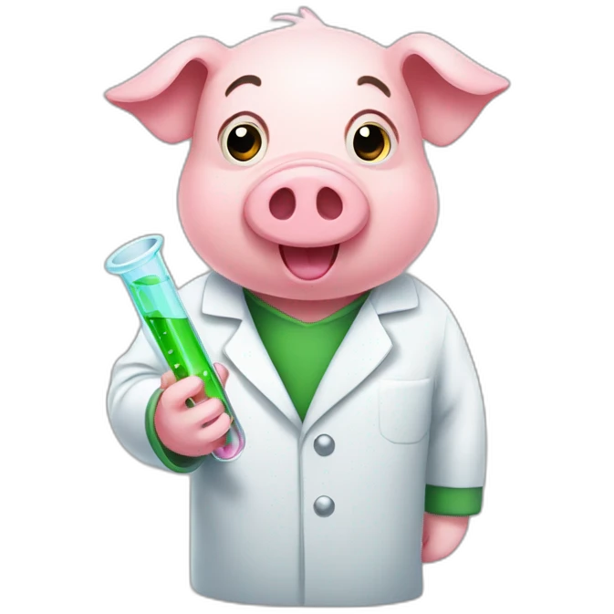 Scientist pig test tube emoji