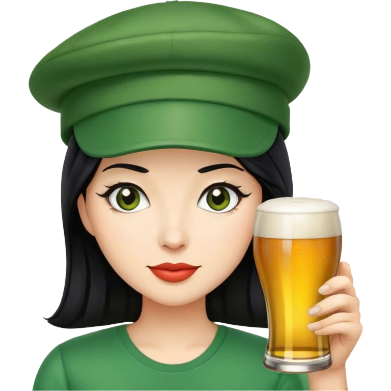 St Patrick’s day woman with black hair  emoji