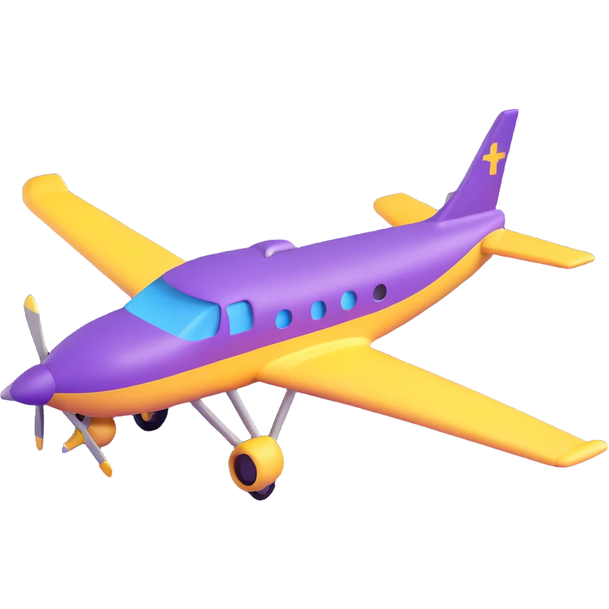 purple airplane emoji