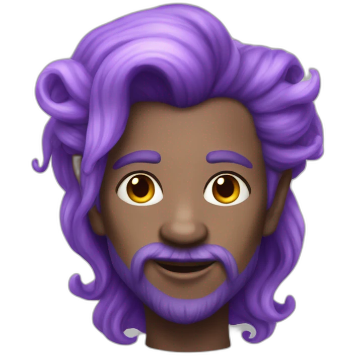 purple-skinned pointy-eared rainbow-haired giant emoji