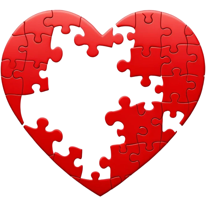 Сердце состоящие из пазла emoji