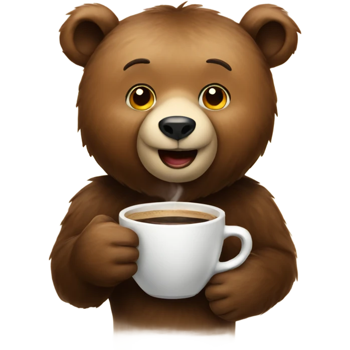 bear with coffee emoji