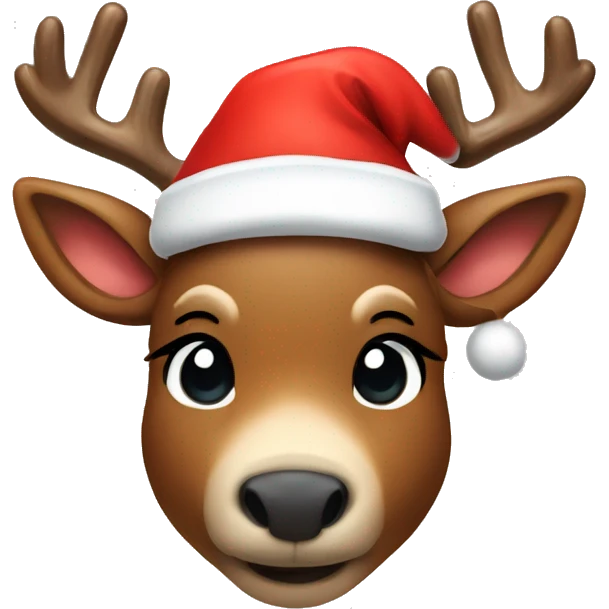 Reindeer with Santa hat  emoji
