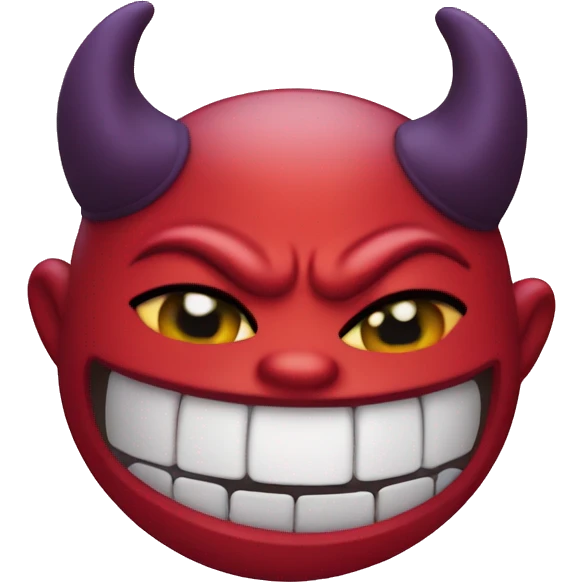 Sly smile devil emoji