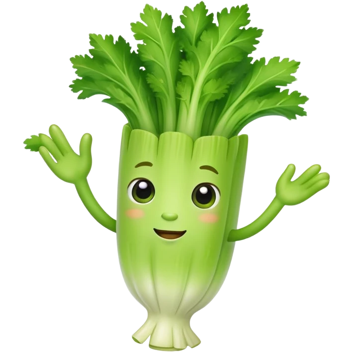 Anthropomorphic cute celery emoji