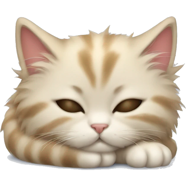 Fluffy kitten sleeping emoji