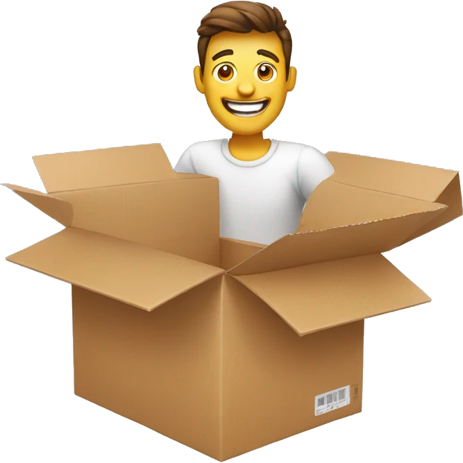happy man with box emoji