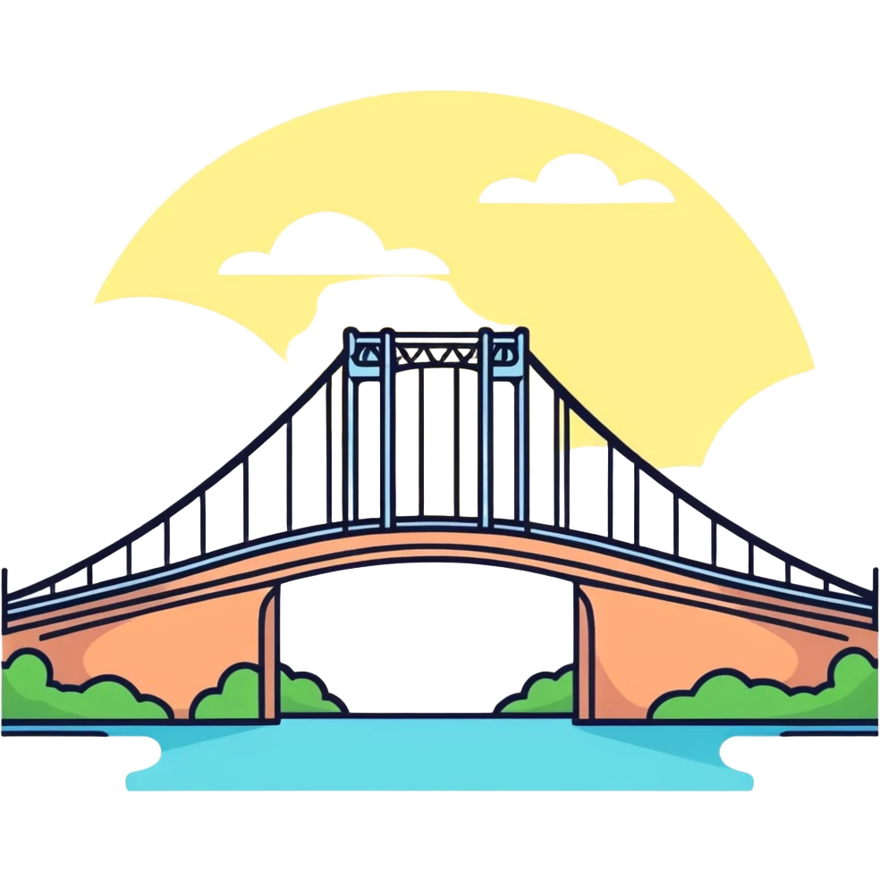 bridge cartoonish sticker emoji