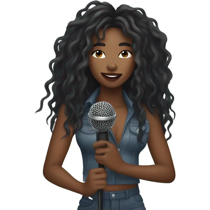 Sza singing her song on a stage and it’s raining emoji