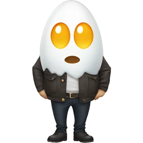 Egg wearing pants emoji