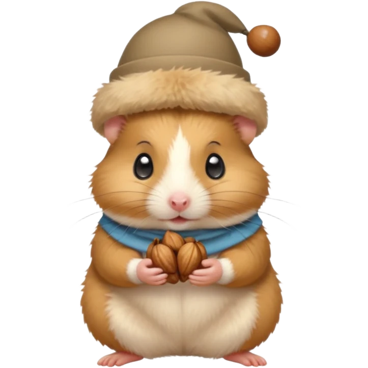 hamster holding nutz ith hat emoji