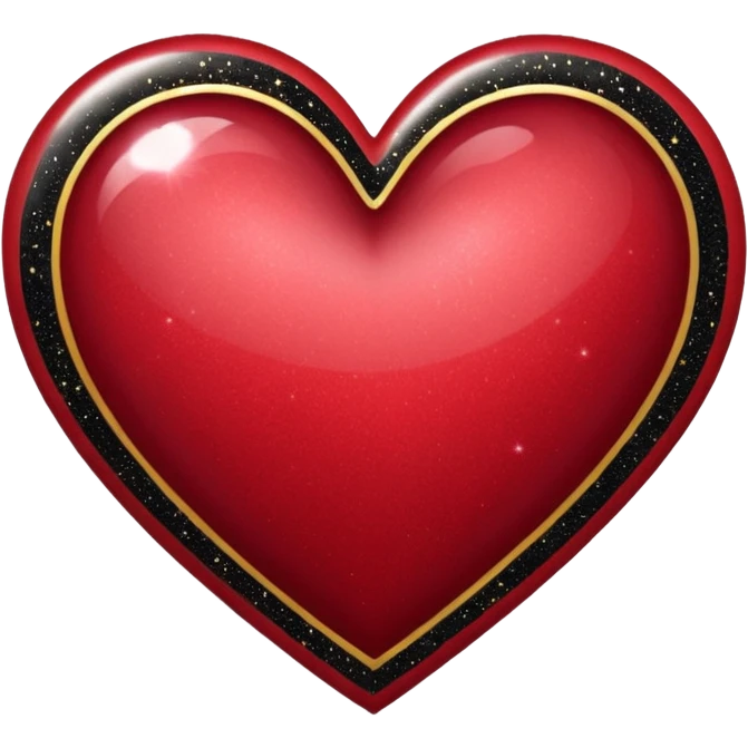 heart with a dark star and gold emoji
