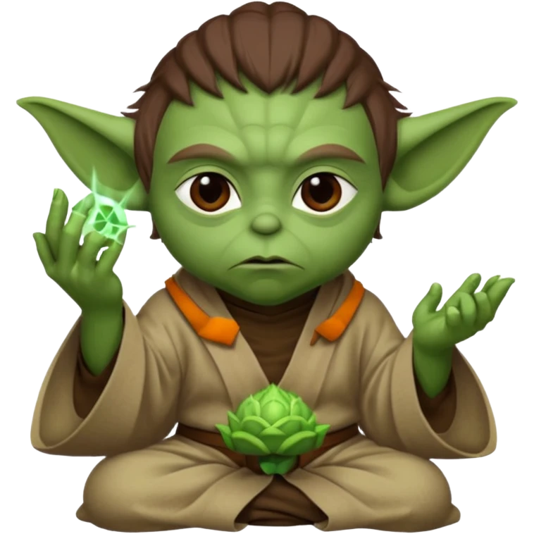 Yoda teaching Luke Jedi mind trick emoji