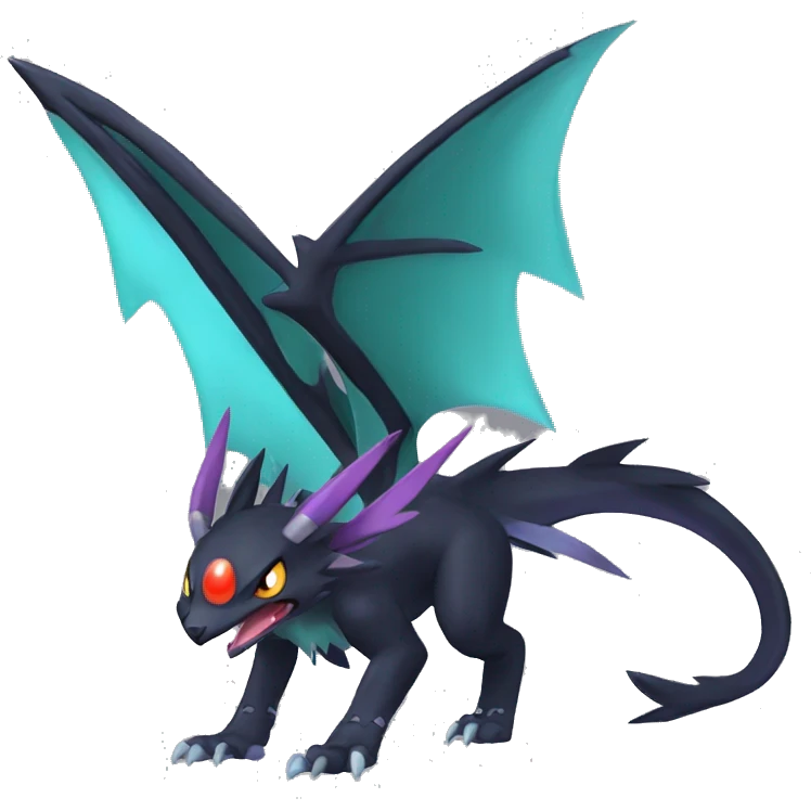 Edgy Cool Nargacuga-Noivern-Pokémon-fusion-cat Full Body emoji