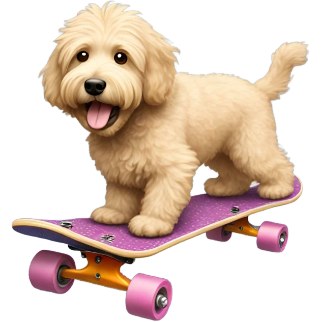 Blonde labradoodle skating  emoji