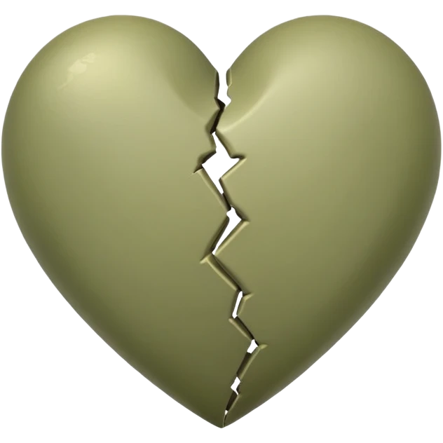 Pale olive broken heart emoji