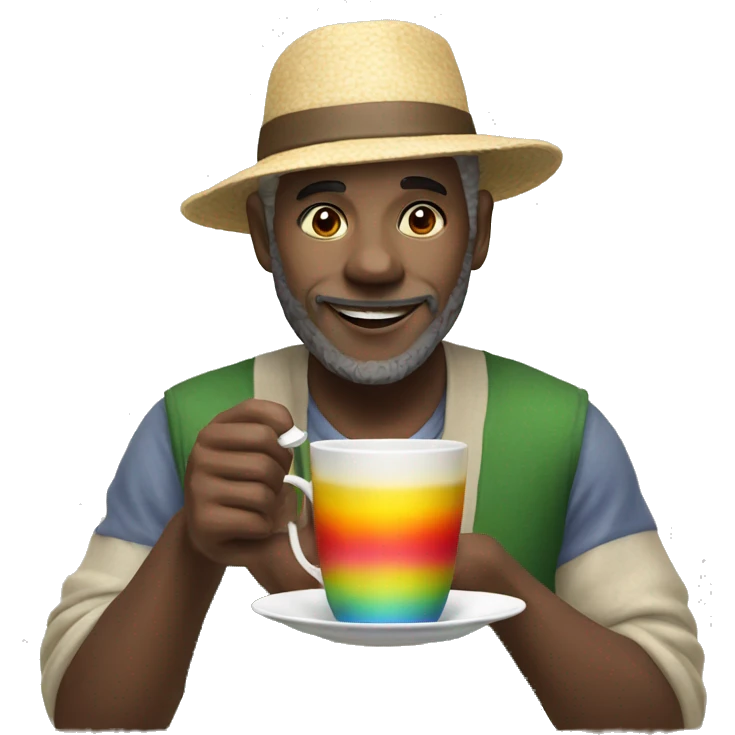 Rainbow tea drinker emoji