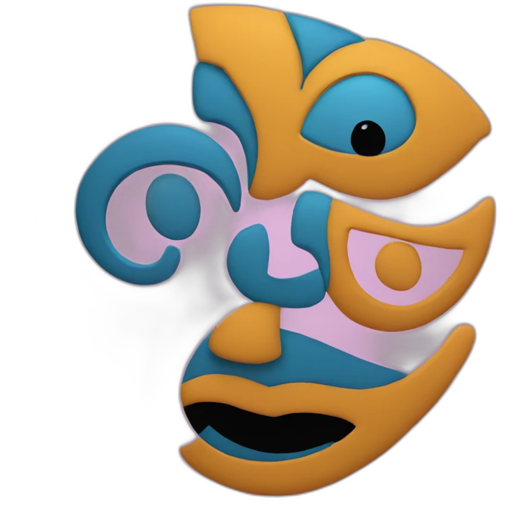 vim logo in the style of picasso emoji